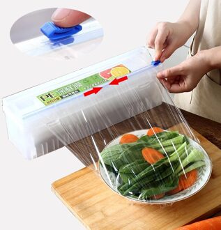 Verstelbare Vershoudfolie Snijder Behoud Folie Opbergdoos Keuken Tool Folie Cling Wrap Dispenser Plastic Sharp Cutter Houder