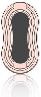 Verstelbare Vinger Ring Houder Stand Grip 360 ° Roterende Voor Mobiele Telefoon Auto Magnetische Mount Phone Terug Sticker roos-goud