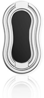 Verstelbare Vinger Ring Houder Stand Grip 360 ° Roterende Voor Mobiele Telefoon Auto Magnetische Mount Phone Terug Sticker zilver