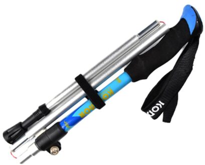 Verstelbare Wandelen Wandelen Polen Veiligheid Multifunctionele Tool Ultralight 5 Secties Draagbare Wandelen Polen Wandelen Apparatuur blauw