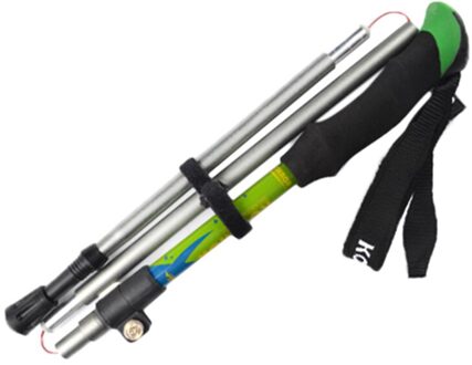 Verstelbare Wandelen Wandelen Polen Veiligheid Multifunctionele Tool Ultralight 5 Secties Draagbare Wandelen Polen Wandelen Apparatuur groen