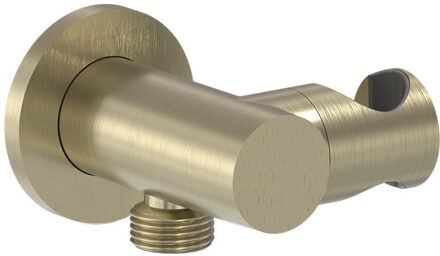 Verstelbare Wandsteun + Geint. Uitlaat MAY Geborsteld Mat Goud Pvd