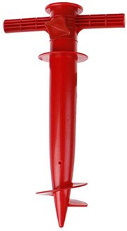 Verstelbare Zon Strand Paraplubak Spike Vissen Parasol Grond Anker Houder MU rood