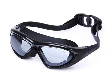 Verstelbare Zwembril Professionele Zwemmen Zwembad Bril Waterdichte Siliconen Optische Galvaniseren Swim Eyewear Voor Kinderen Volwassen doorzichtig lens zwart