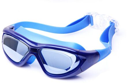 Verstelbare Zwembril Professionele Zwemmen Zwembad Bril Waterdichte Siliconen Optische Galvaniseren Swim Eyewear Voor Kinderen Volwassen Electroplating blauw