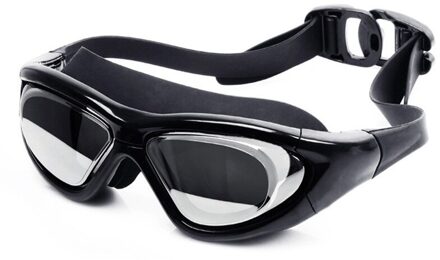 Verstelbare Zwembril Professionele Zwemmen Zwembad Bril Waterdichte Siliconen Optische Galvaniseren Swim Eyewear Voor Kinderen Volwassen Electroplating zwart
