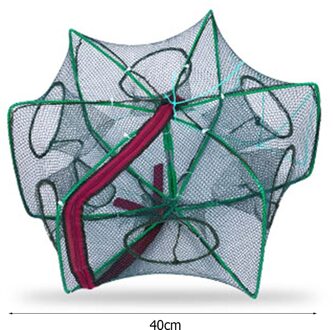 Versterkt 6-16 Gaten Automatische Visnet Garnalen Kooi Opvouwbare Crab Fish Trap Cast Netto Cast Vouwen Vissen Netwerk 6 Sides 6 Holes 40cm