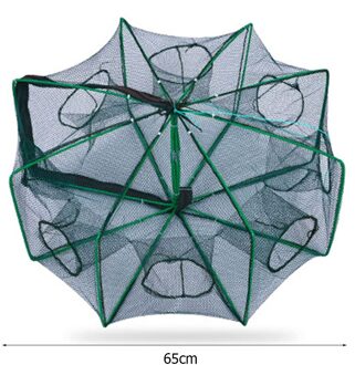 Versterkt 6-16 Gaten Automatische Visnet Garnalen Kooi Opvouwbare Crab Fish Trap Cast Netto Cast Vouwen Vissen Netwerk 8 Sides 8 Holes 65cm