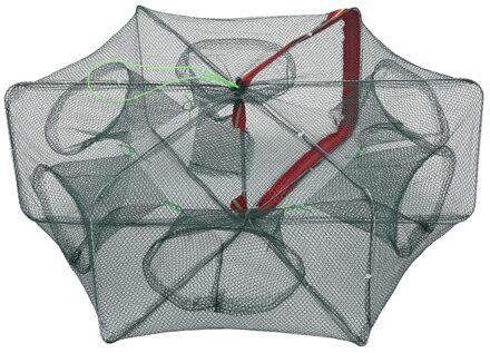 Versterkt 6/8 Gaten Automatische Visnet Kooi Opvouwbare Vis Krab Garnalen Trap Vouwen Vissen Netwerk Visgerei Gereedschappen 6-hole