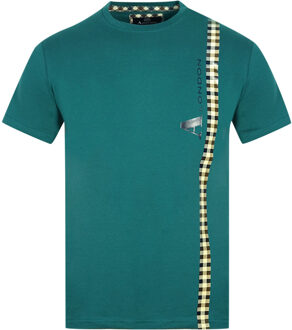 verticaal geruit logo groen T-shirt