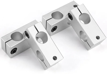 Vertical Pillar Fix Cross Clamp Optical Axis Shaft Support Diameter Fasten Steel Rod Fix Bracket Connect Block Aluminum 8-32mm