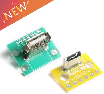 Vertical USB MiCroUSB Micro USB 2.0 Female Head A Connector 2.54mm PCB Converter Adapter Breakout Board 180 Degree Vertical