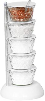 Verticale Draaibaar Kruiden Met Transparante Roterende Spice Box Voor Zout Pot Lepel Roterende Magazijnstelling Keuken Gadgets 02