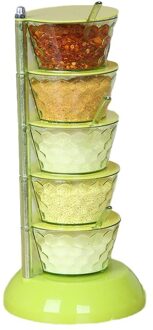 Verticale Draaibaar Kruiden Met Transparante Roterende Spice Box Voor Zout Pot Lepel Roterende Magazijnstelling Keuken Gadgets 06