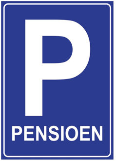 Verticale pensioen / VUT poster versiering blauw verkeersbord 84 x 59 cm - Feestposters