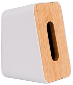 Verticale Tissue Doos Nordic Eenvoudige Papier Doos Huishoudelijke Houten Deksel Servet Doos Woonkamer Creatieve Papier Doos wit