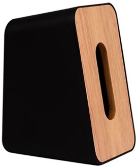 Verticale Tissue Doos Nordic Eenvoudige Papier Doos Huishoudelijke Houten Deksel Servet Doos Woonkamer Creatieve Papier Doos zwart