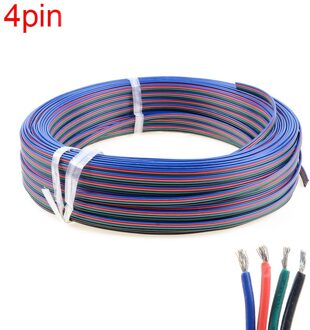 Vertind koper 22AWG led RGB kabel, 4 pin RGB kabel PVC geïsoleerde draad, 22 awg UL2468 strip extension verbinding wire LED 5 meters