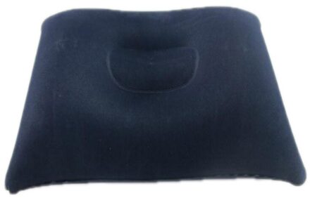 Vertvie 1Pc Reizen Pvc Rechthoek Kussen Draagbare Mini Opblaasbare Massaal Kussen Outdoor Camping Zacht Kussen blauw