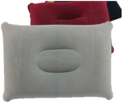 Vertvie 1Pc Reizen Pvc Rechthoek Kussen Draagbare Mini Opblaasbare Massaal Kussen Outdoor Camping Zacht Kussen grijs