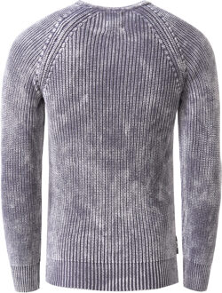 Vervaagde gebreide trui in vintage look - maat 2XL Donkergrijs