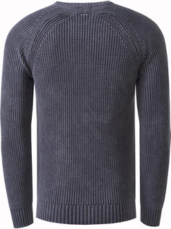 Vervaagde gebreide trui in vintage look - maat 2XL Donkergrijs