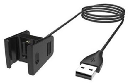 Vervangbare Usb Lader Voor Fitbit Lading 3 4 Smart Armband Usb-oplaadkabel Voor Fitbit Polsbandje Dock Adapter 55/100Cm zwart 1m