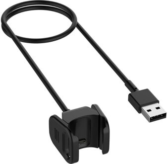 Vervangbare Usb Lader Voor Fitbit Lading 3 4 Smart Armband Usb-oplaadkabel Voor Fitbit Polsbandje Dock Adapter 55/100Cm zwart 55cm