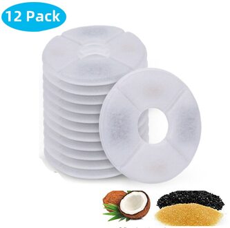 Vervangen Activated Carbon Filter Voor Kat Drinkwater Fontein Vervanging Filters Bloem Voor Hond Ronde Fontein Dispenser 12pack Filters