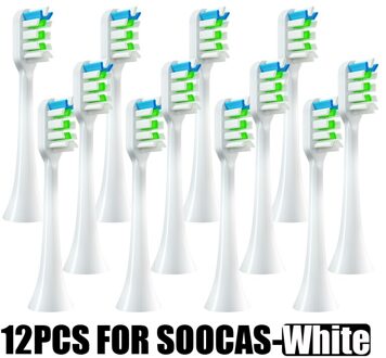 Vervangende Opzetborstels Voor Soocas X3/X3U/X5 Elektrische Tandenborstel Nozzle Heads Vervangen Smart Eschikt Borstelkop 12wit