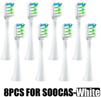 Vervangende Opzetborstels Voor Soocas X3/X3U/X5 Elektrische Tandenborstel Nozzle Heads Vervangen Smart Eschikt Borstelkop 8wit