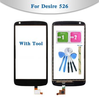 Vervanging 4.7 "Voor Htc Desire 526 Touch Screen Digitizer Sensor Outer Glas Lens Panel zwart met Tool