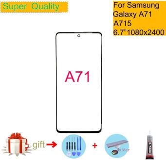 Vervanging 6.7 "Voor Samsung Galaxy A71 Touch Screen Voor Glas Panel Lcd Buitenste Display Lens A71 A715 SM-A715F/dsn Voor Glas nee gift