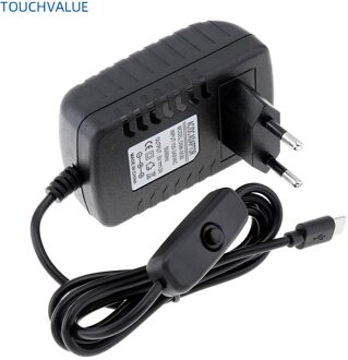 Vervanging Power Adapter Voor Raspberry Pi 4th Generatie 5V 3A Type-C Lader Met Schakelaar 1.2M Eu us Uk Au Plug Kunt U Kiezen
