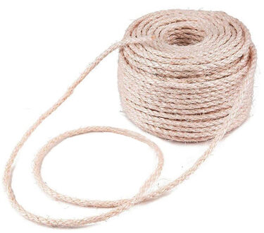 Vervanging Sisal Touw Voor Huisdier Kat Krabpaal Klauw Zorg Speelgoed Reparatie Maken Bureau Benen Binding Touw Voor Kat scherpen Klauw 30m thickness 4mm