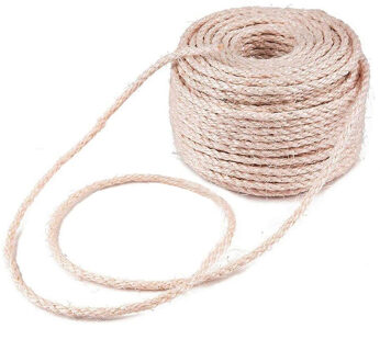 Vervanging Sisal Touw Voor Huisdier Kat Krabpaal Klauw Zorg Speelgoed Reparatie Maken Bureau Benen Binding Touw Voor Kat scherpen Klauw 30m thickness 6mm