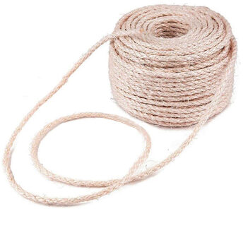 Vervanging Sisal Touw Voor Huisdier Kat Krabpaal Klauw Zorg Speelgoed Reparatie Maken Bureau Benen Binding Touw Voor Kat scherpen Klauw 50m thickness 4mm