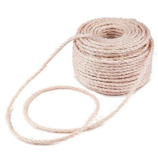 Vervanging Sisal Touw Voor Huisdier Kat Krabpaal Klauw Zorg Speelgoed Reparatie Maken Bureau Benen Binding Touw Voor Kat scherpen Klauw 50m thickness 6mm
