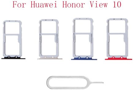 Vervanging Voor Huawei Honor View 10 Sim Kaart Lade Socket Slot Reader Adapter Connector Container Voor Huawei V10 honor 10 lite zwart