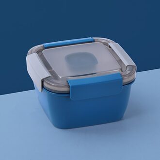 Verwarmd Lunchbox Voor Kids School Met Compartmentstableware Keuken Voedsel Container Microwaveable Bento Box Lekvrij Met Lepel blauw