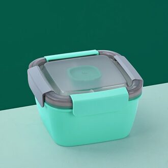 Verwarmd Lunchbox Voor Kids School Met Compartmentstableware Keuken Voedsel Container Microwaveable Bento Box Lekvrij Met Lepel groen