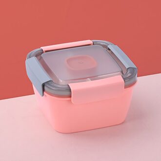 Verwarmd Lunchbox Voor Kids School Met Compartmentstableware Keuken Voedsel Container Microwaveable Bento Box Lekvrij Met Lepel roze