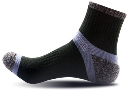 Verwarmde Sokken Mannen Basketbal Sokken Man Verdikking Handdoek Bodem Katoen Sport Sokken Buiten Running Badminton Tennis Fietsen leger groen