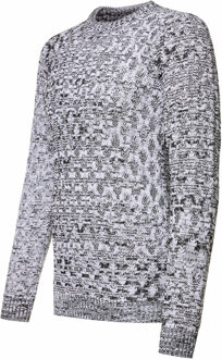 Verweerde ruitpatroon trui met ronde hals Grijs - 2XL