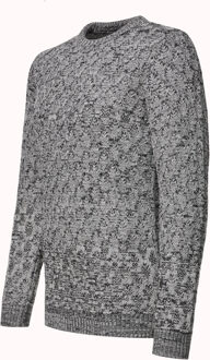 Verweerde ruitpatroon trui met ronde hals Grijs - 3XL