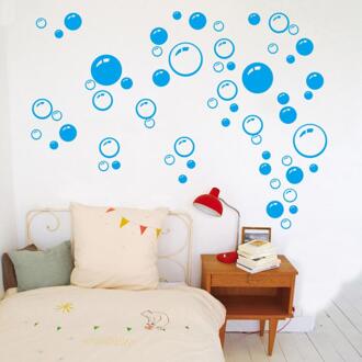 Verwijderbare Bellen Muurstickers Voor Badkamer Waterdichte Glas Stickers Raamstickers Voor Kinderkamer Keuken Diy Decal Sticker blauw