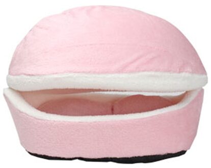 Verwijderbare Katten Slaapzak Banken Mat Hamburger Hond Huis Korte Pluche Exploding Kittens Bed Warm Puppy Kennel Nest Huisdieren Producten roze
