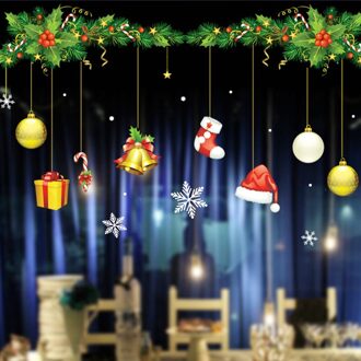Verwijderbare Kerst Venster Sticker Versiering Muur Glazen Raam Stickers Kerst Decoraties Voor Huis Xmas Sticker Navidad