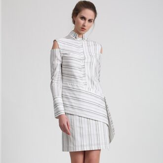 Verwijderbare mouwen gestructureerde shirtjurk - maat Groen