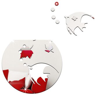 Verwijderbare Muursticker 3D Zee Aquarium Bubble Muur Spiegels Stickers Diy Art Spiegel Muurstickers Home Decoraties Badkamer Decor zilver